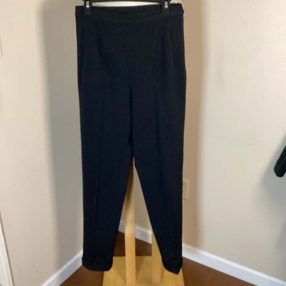 Lauren Ralph Lauren Black Wool Blend Trousers Size 8